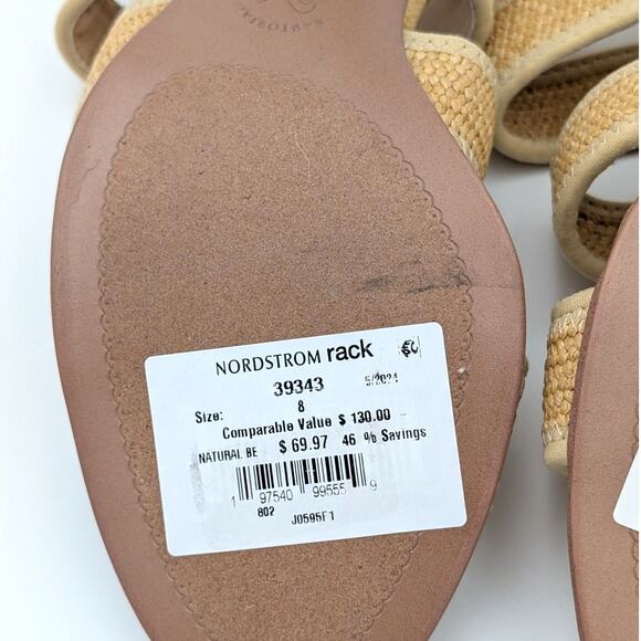 Franco Sarto Buco Heeled Sandals Women's Ankle Strap Natural Size US8 EU38.5 - Picture 11 of 12